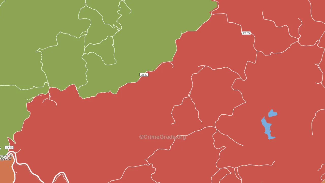 Ferguson, WV Map of Burglary Rates