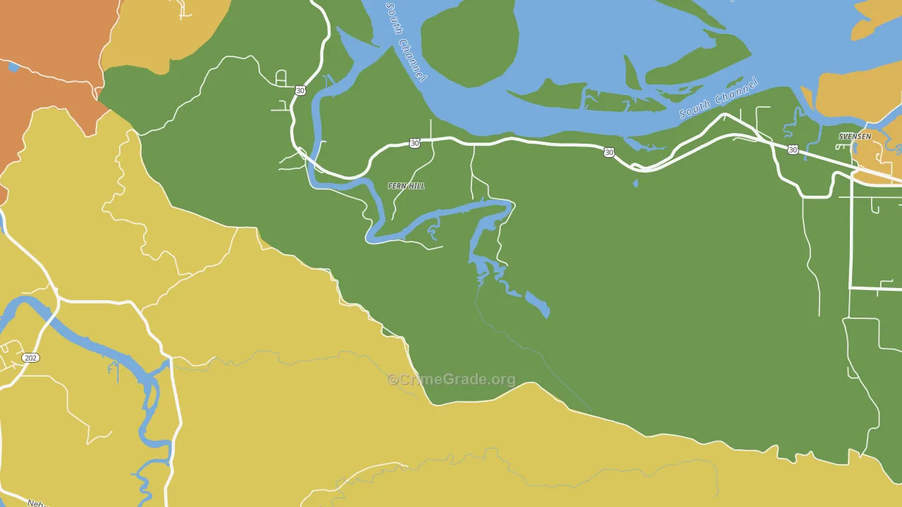 Fern Hill, OR Map of Burglary Rates
