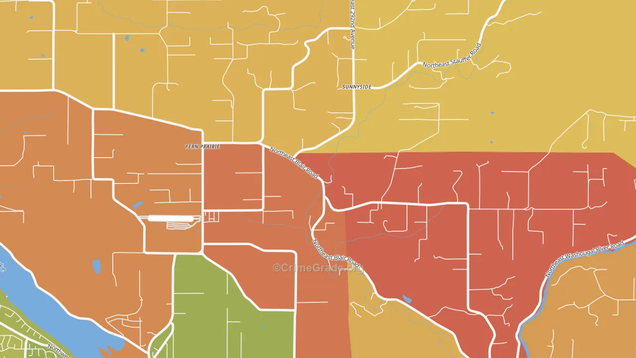 Fern Prairie, WA Map of Burglary Rates