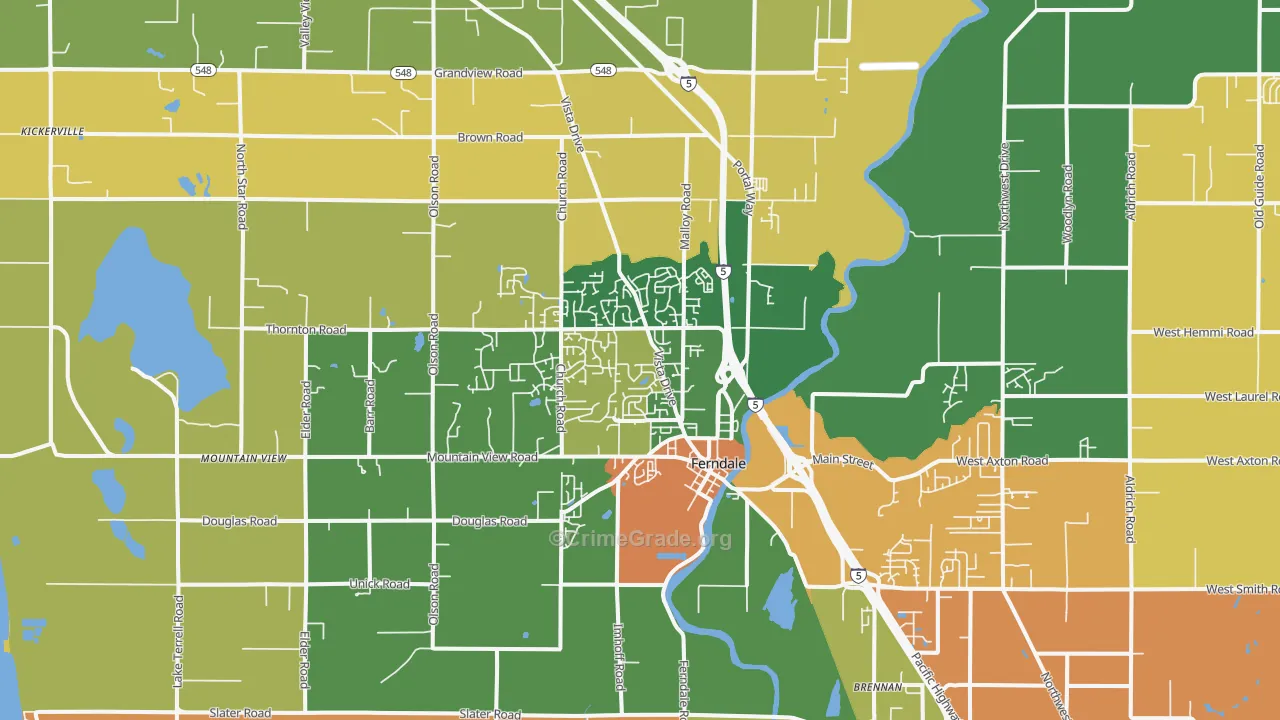 Ferndale, WA Map of Burglary Rates