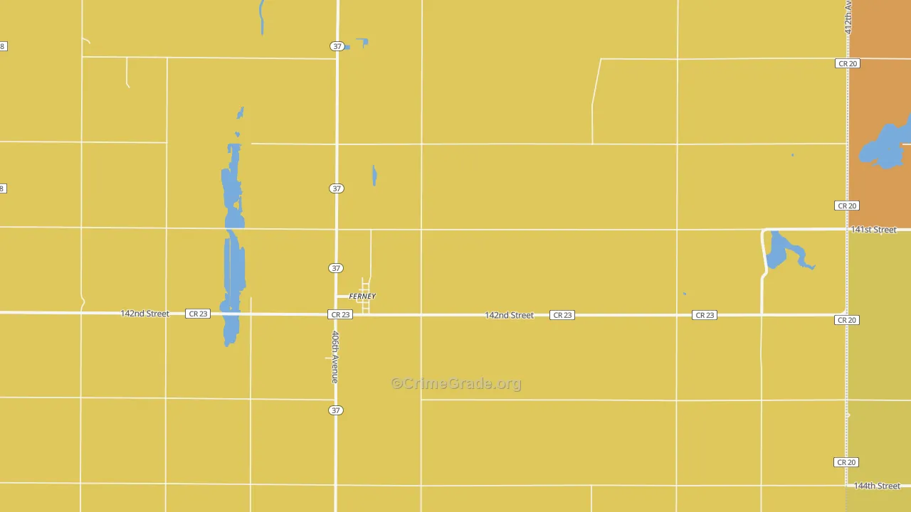 Ferney, SD Map of Burglary Rates
