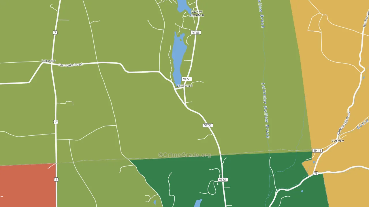 Fernville, VT Map of Burglary Rates