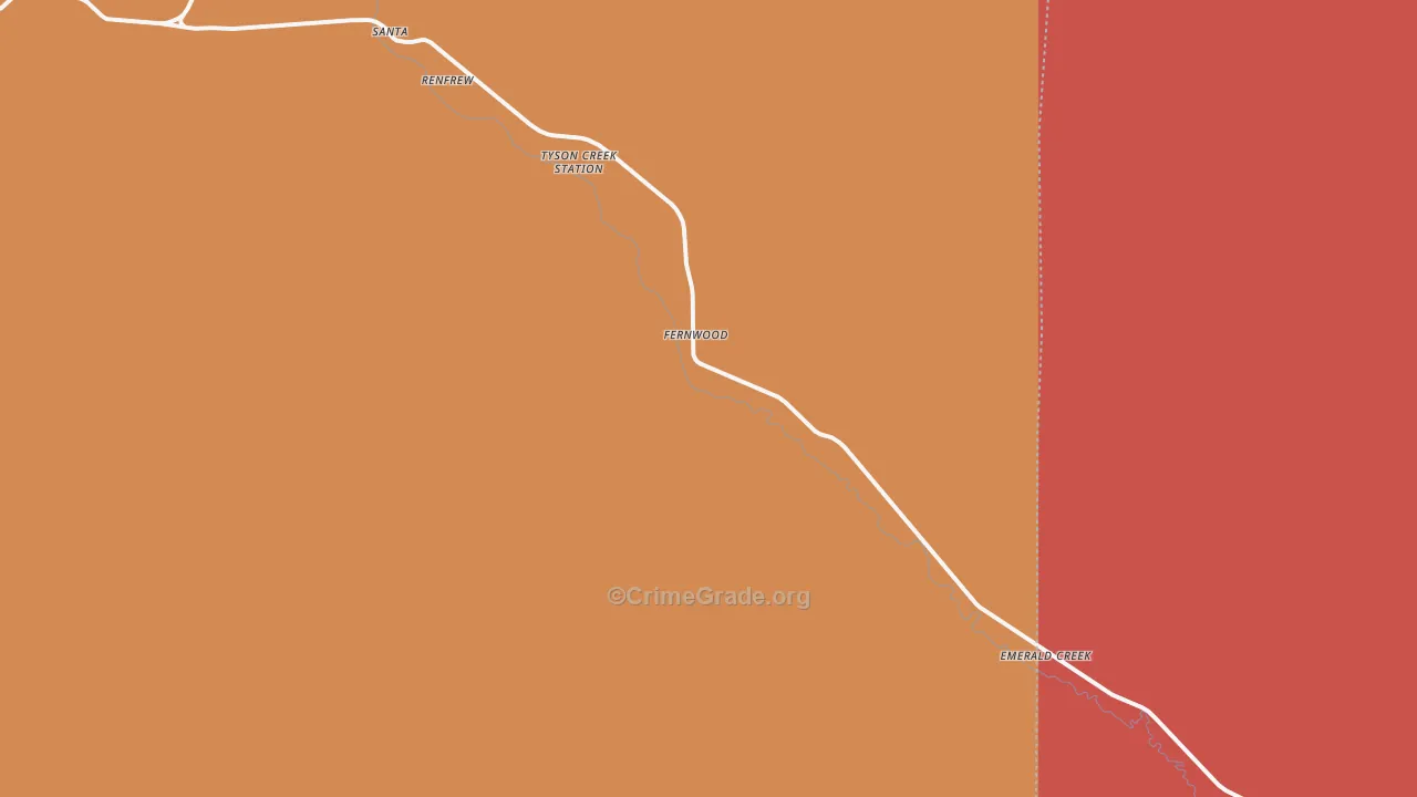 Fernwood, ID Map of Burglary Rates