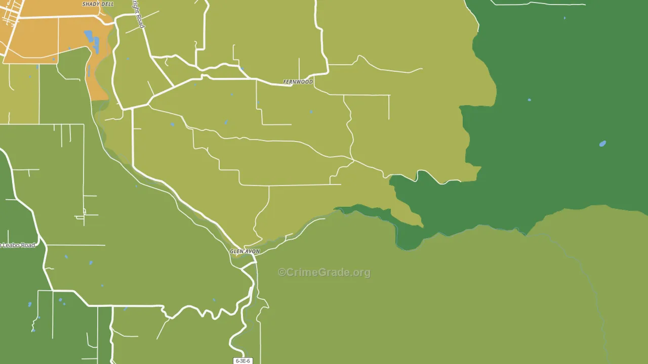 Fernwood, OR Map of Burglary Rates