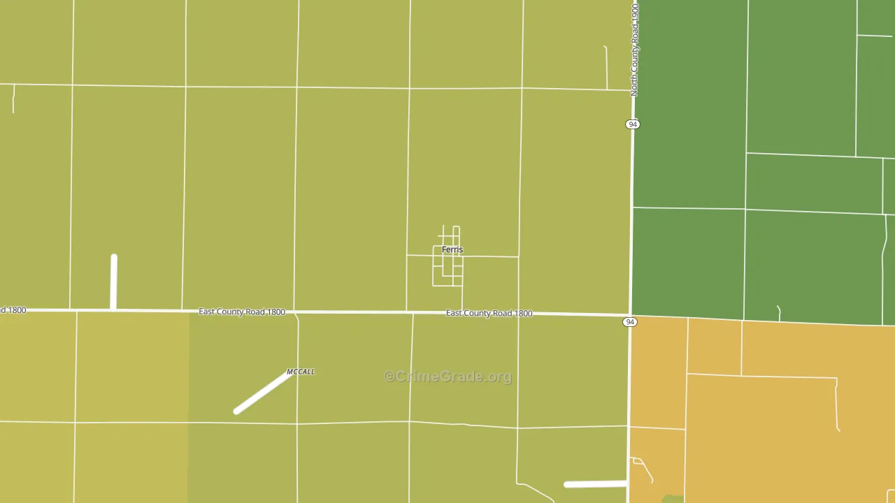 Ferris, IL Map of Burglary Rates