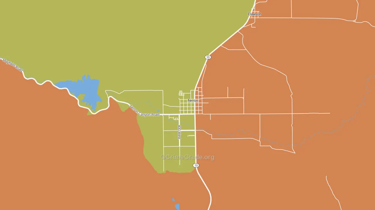 Ferron, UT Map of Burglary Rates