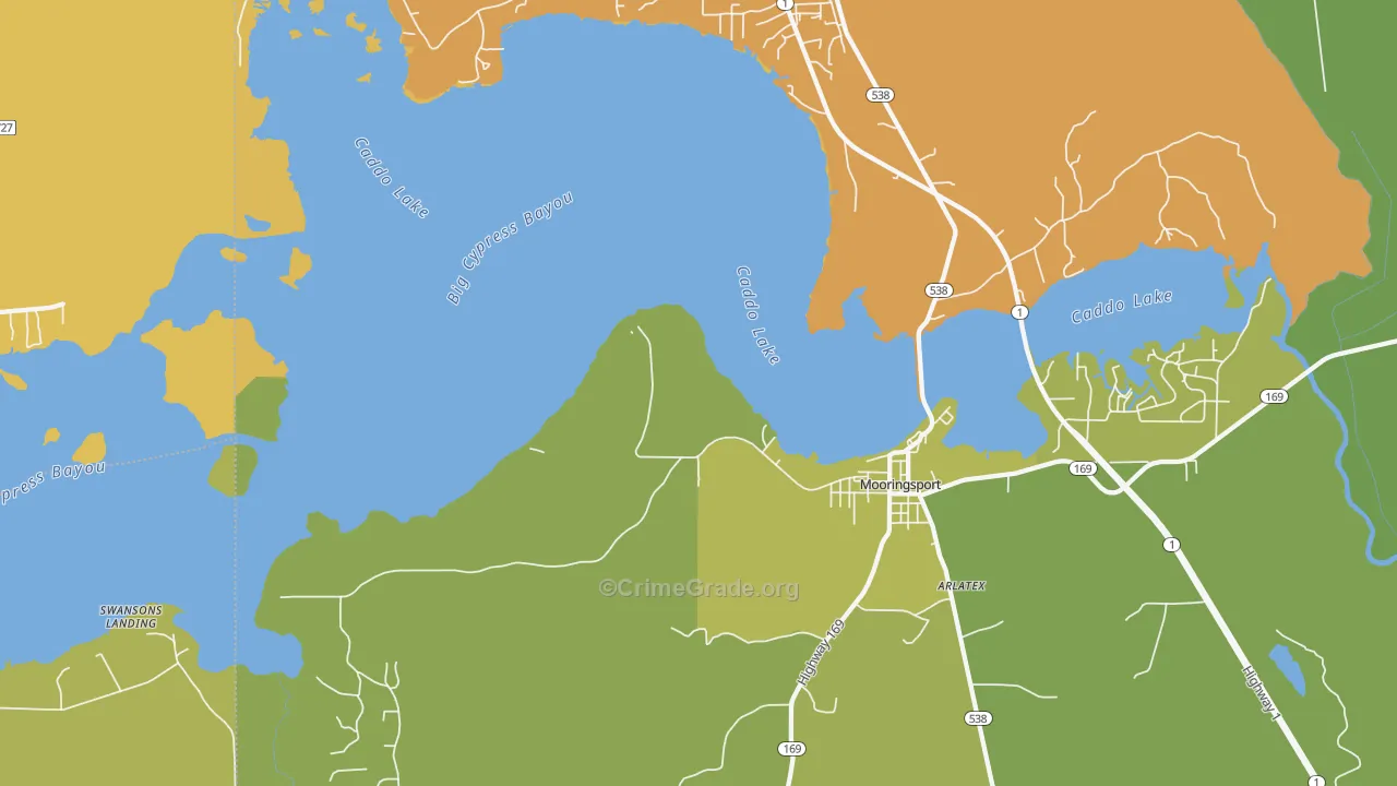 Ferry Lake, LA Map of Burglary Rates