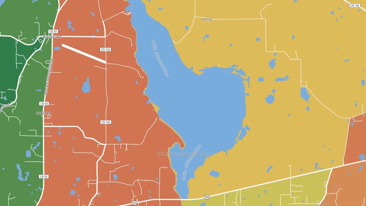 Festus, FL Map of Burglary Rates