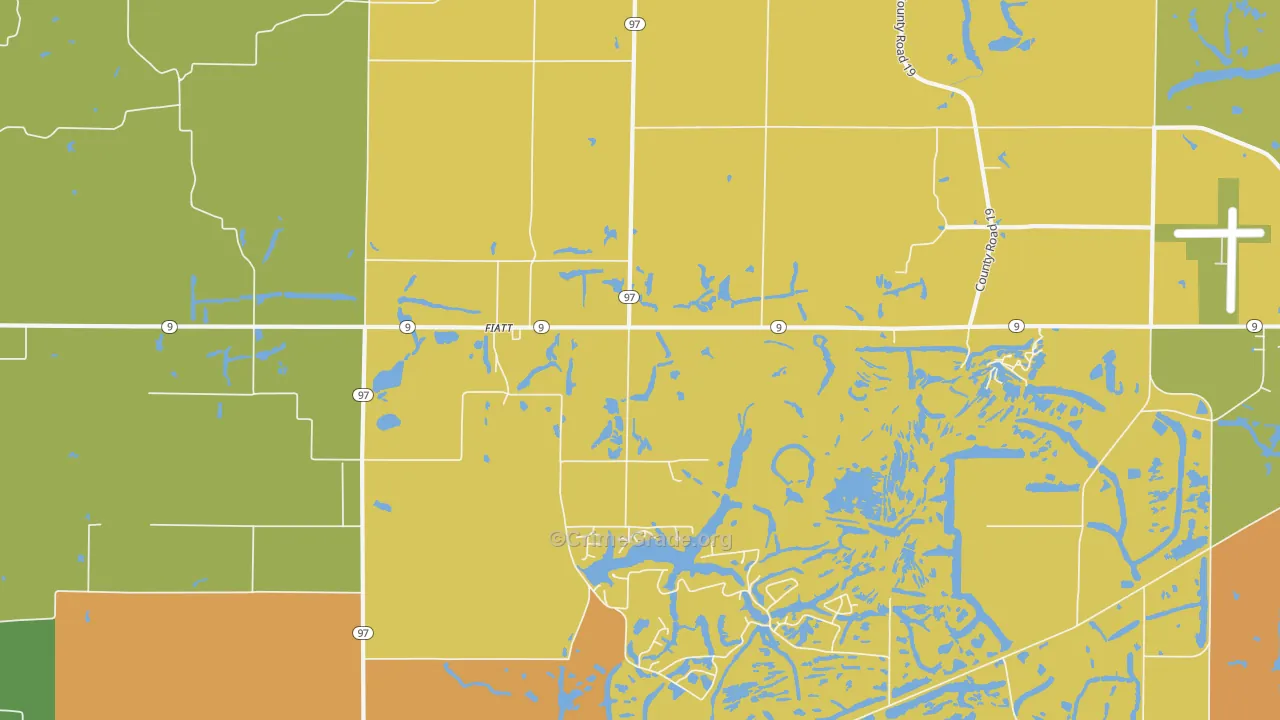 Fiatt, IL Map of Burglary Rates
