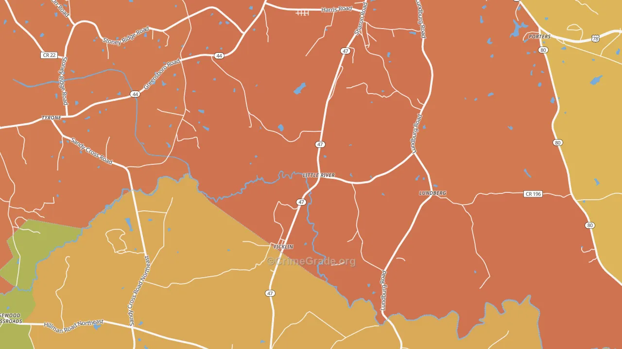 Ficklin, GA Map of Burglary Rates