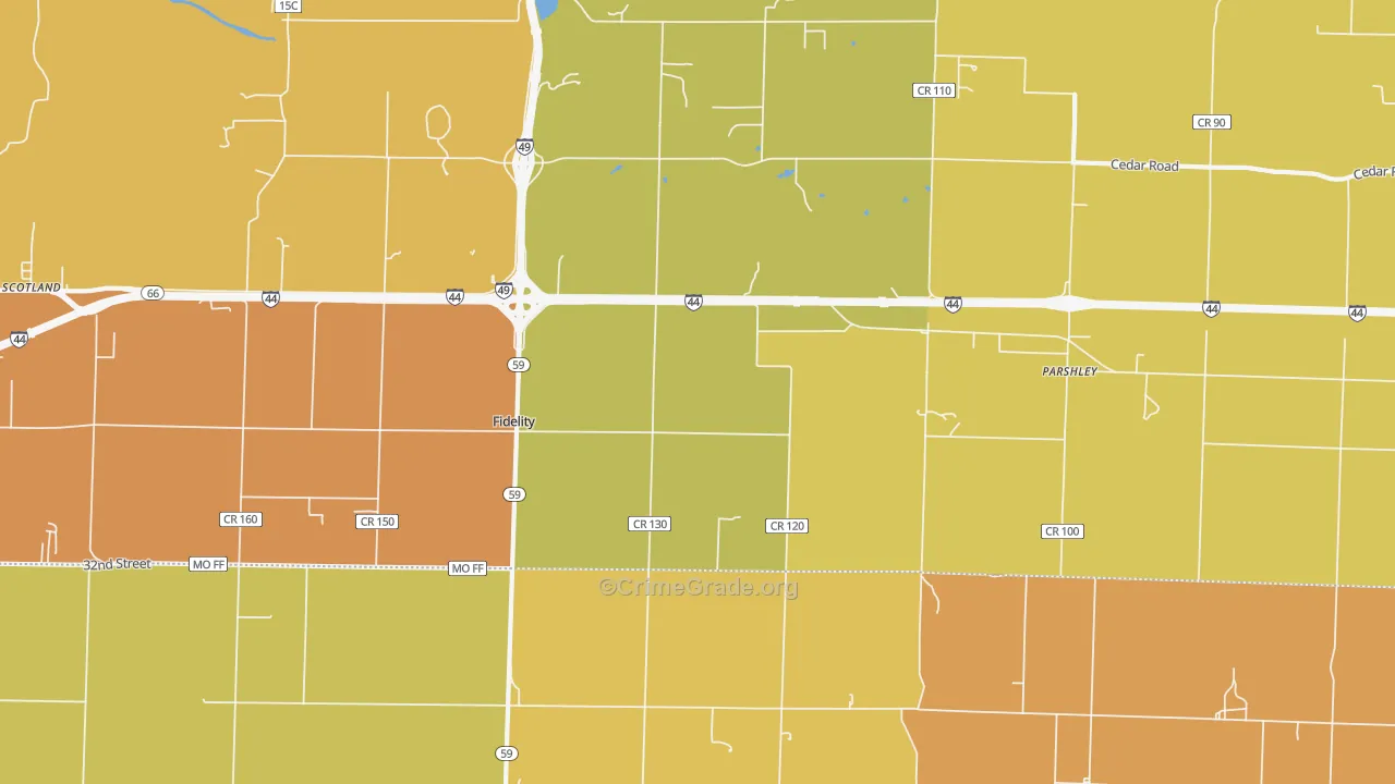 Fidelity, MO Map of Burglary Rates