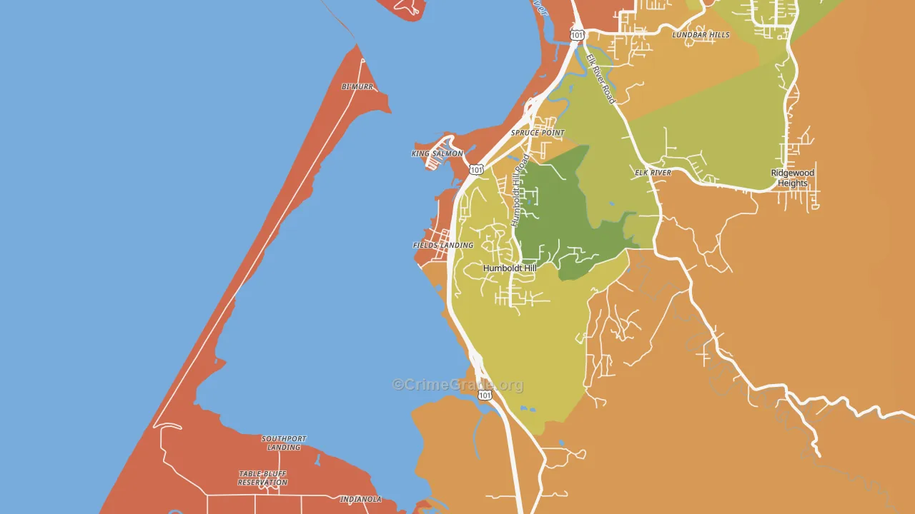 Fields Landing, CA Map of Burglary Rates