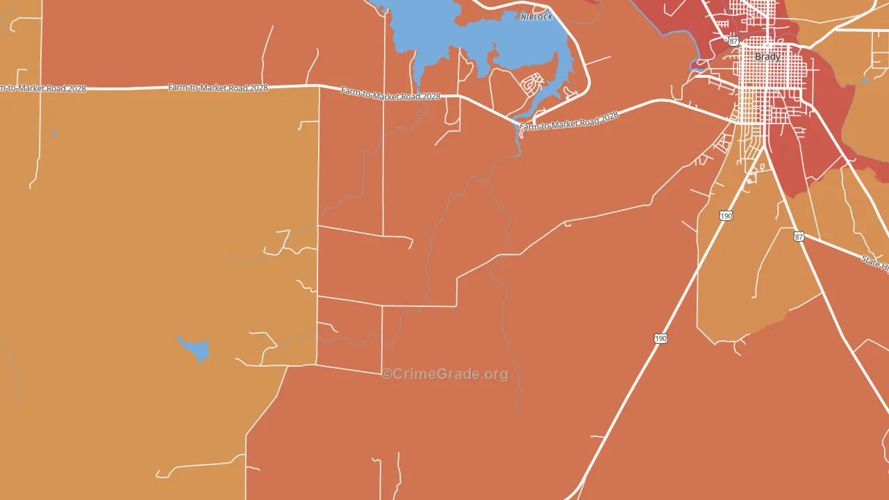 Fife, TX Map of Burglary Rates