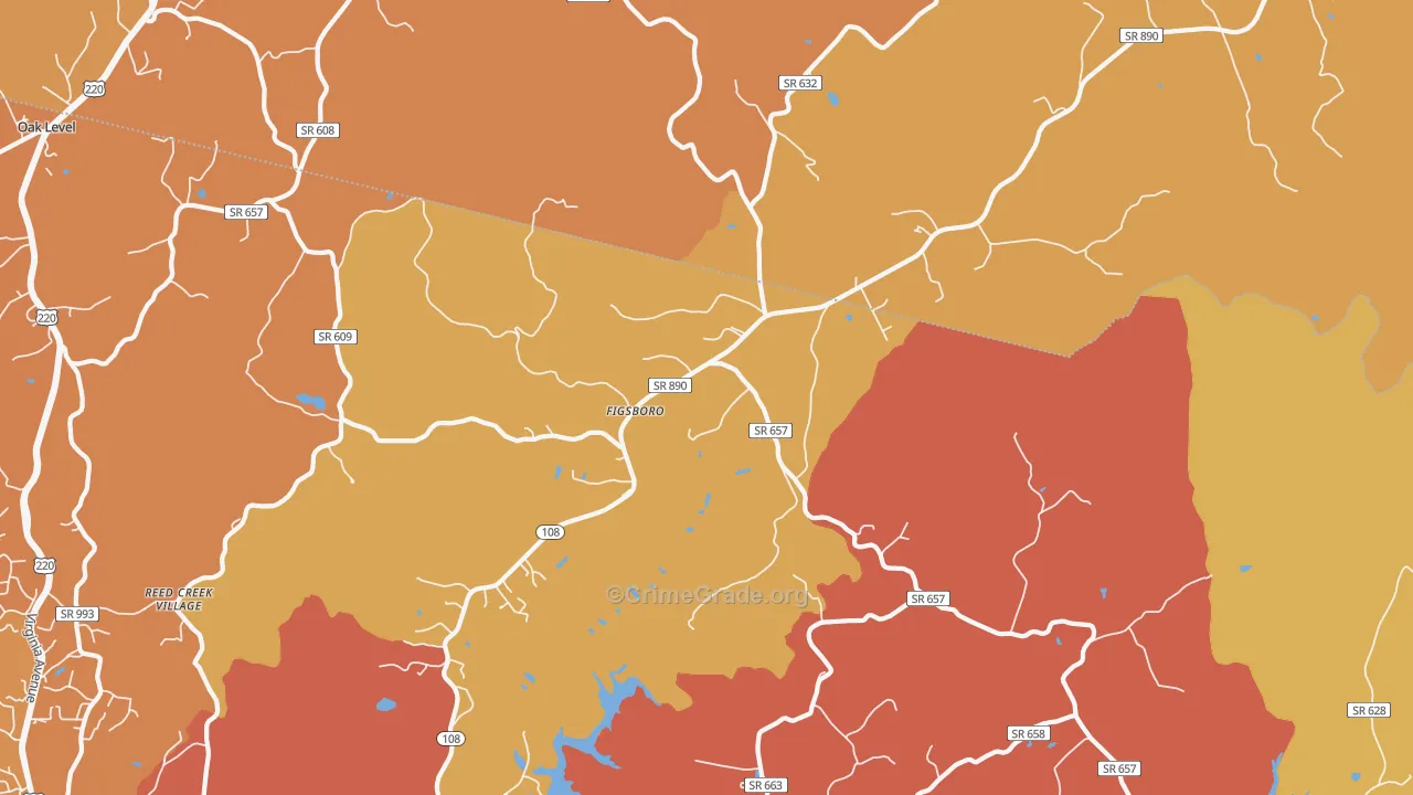 Figsboro, VA Map of Burglary Rates