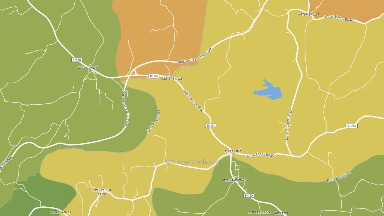 Fikes Mill, TN Map of Burglary Rates