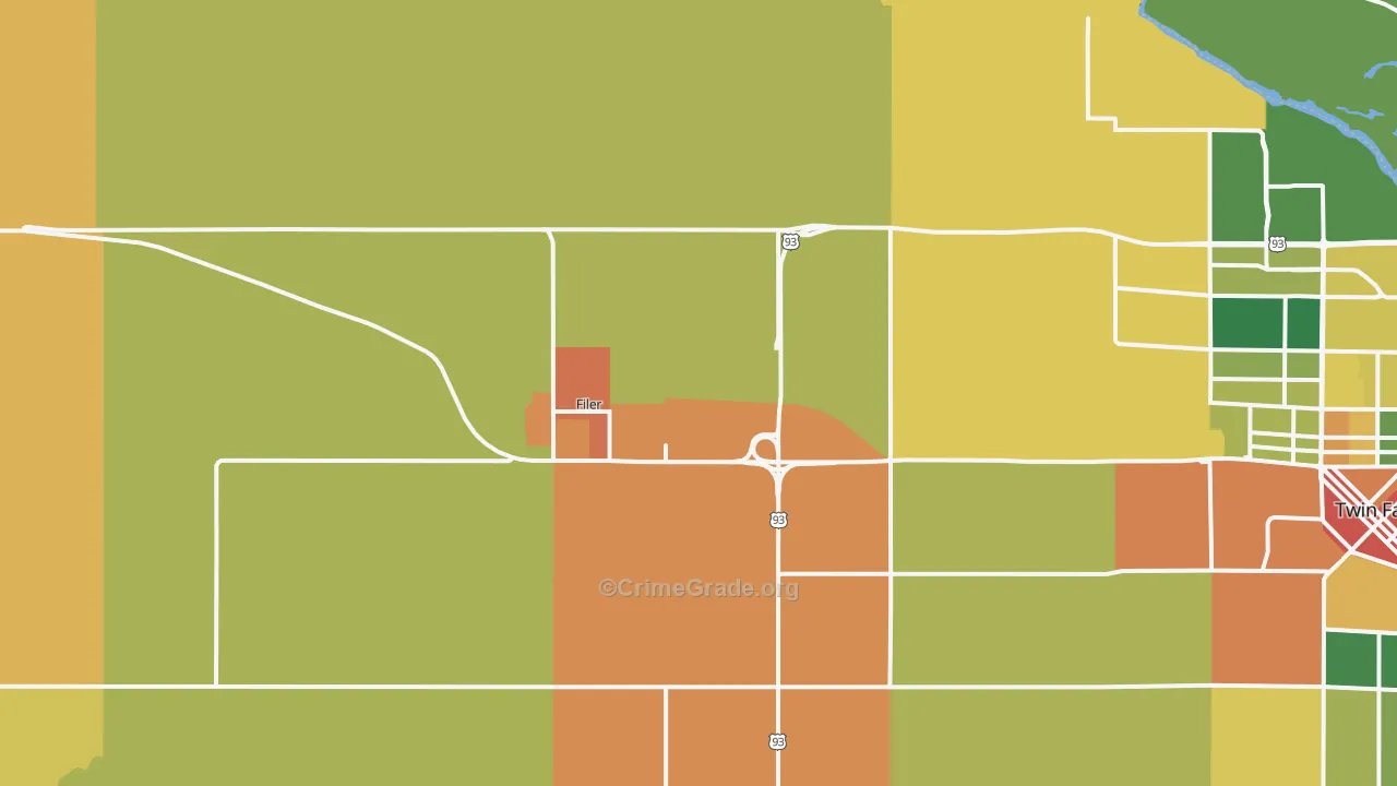 Filer, ID Map of Burglary Rates