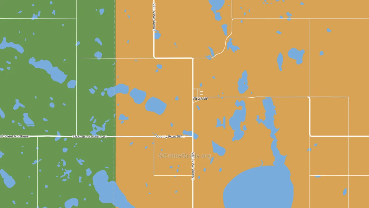 Fillmore, ND Map of Burglary Rates