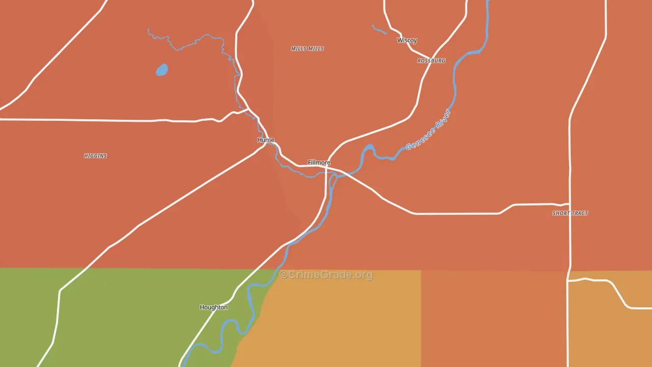 Fillmore, NY Map of Burglary Rates