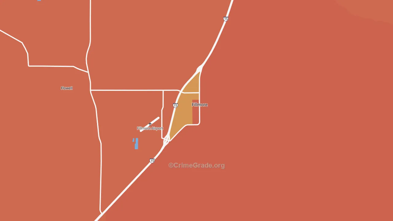 Fillmore, UT Map of Burglary Rates