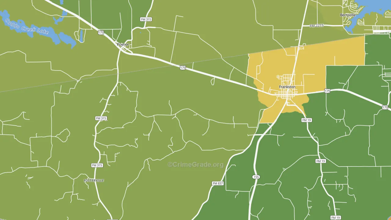 Fincastle, TX Map of Burglary Rates