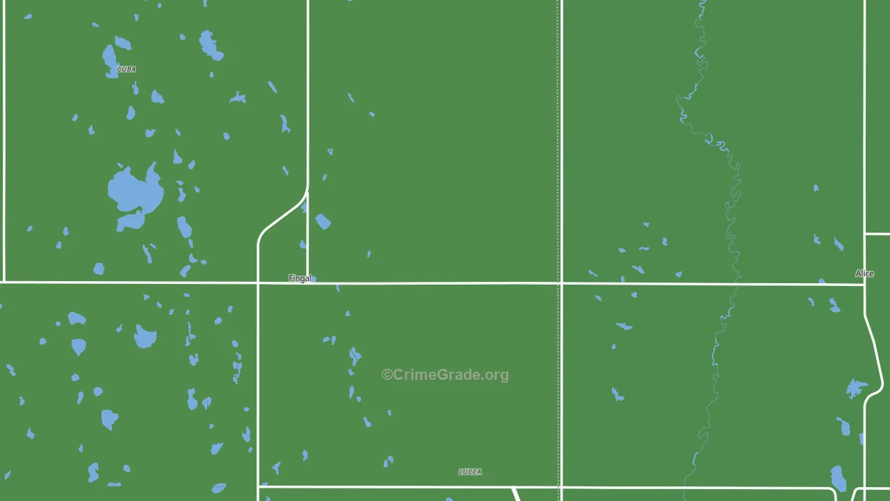 Fingal, ND Map of Burglary Rates