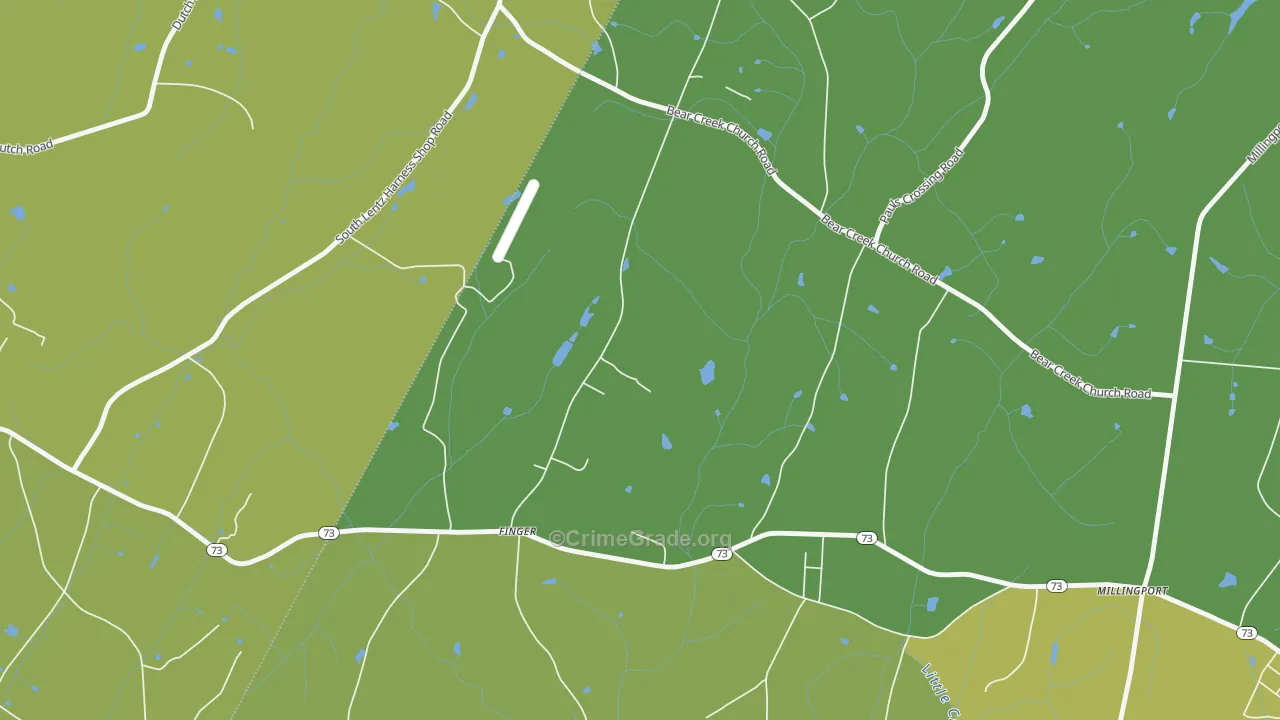 Finger, NC Map of Burglary Rates