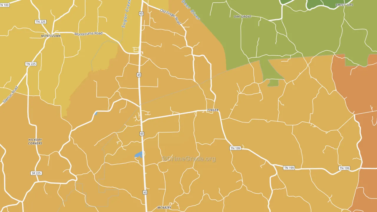 Finger, TN Map of Burglary Rates