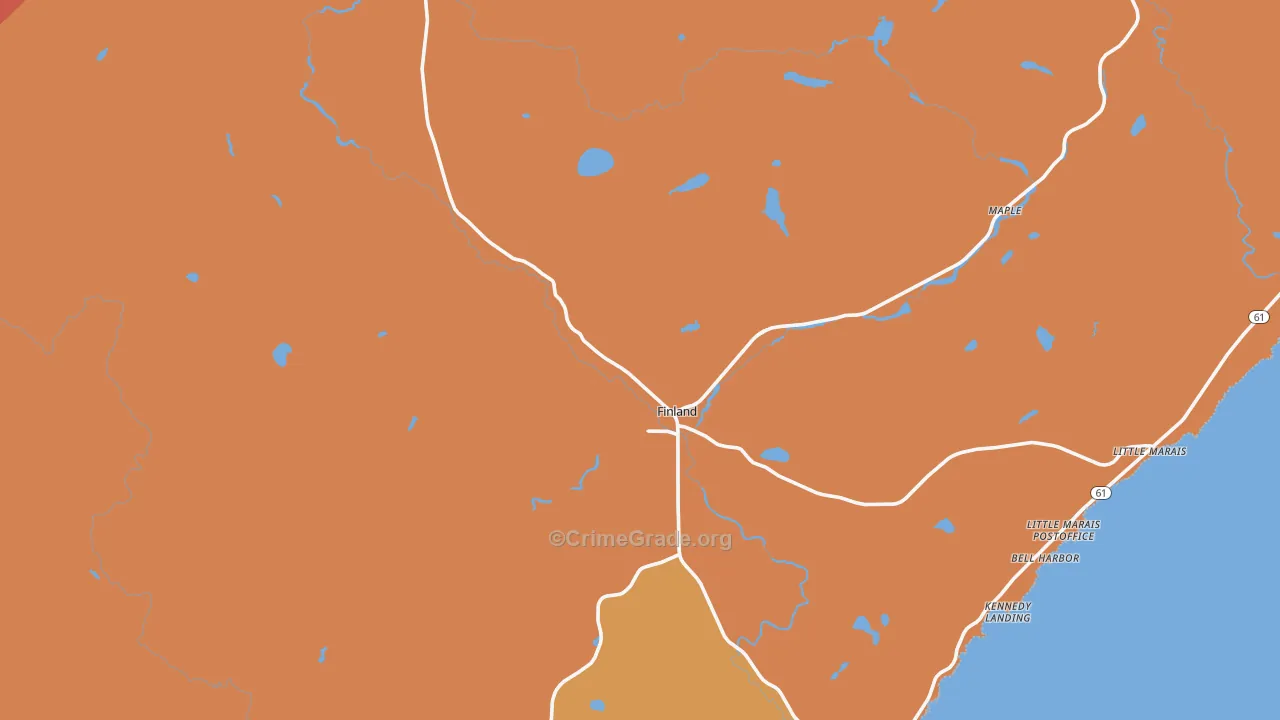 Finland, MN Map of Burglary Rates