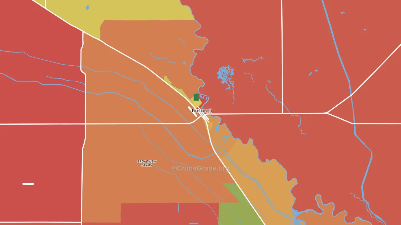 Firebaugh, CA Map of Burglary Rates