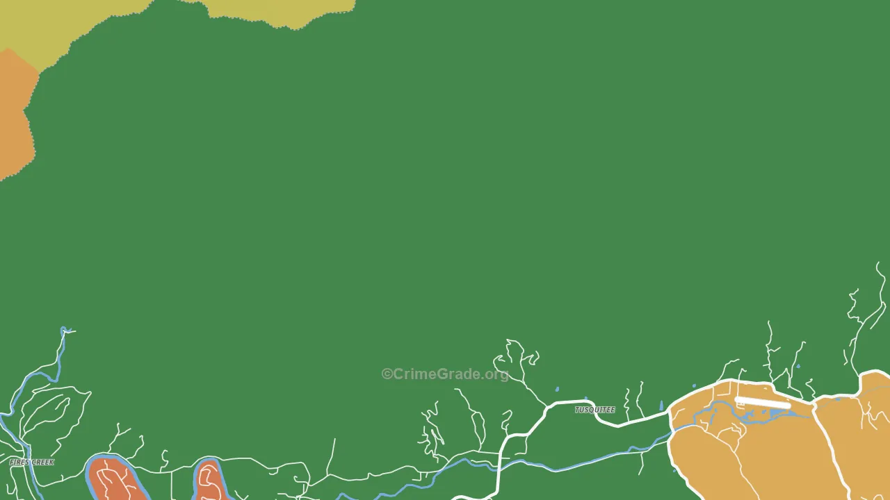 Fires Creek, NC Map of Burglary Rates