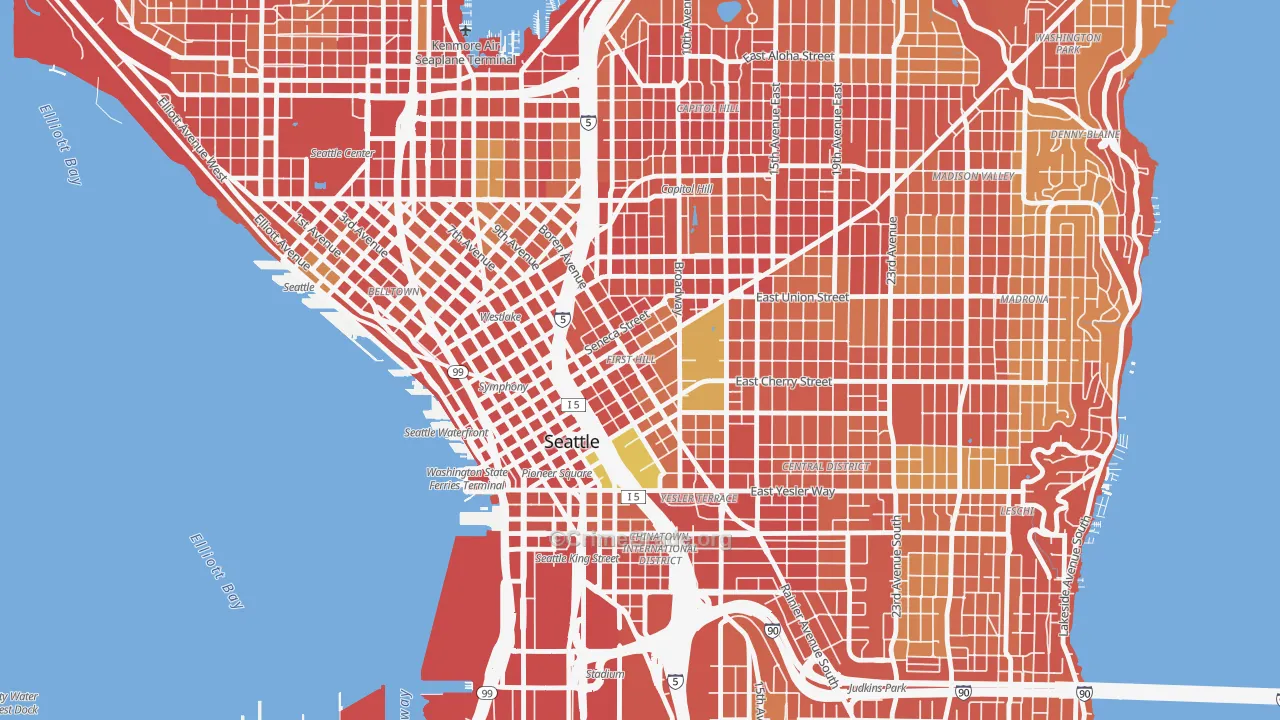 First Hill, Seattle, WA Map of Burglary Rates
