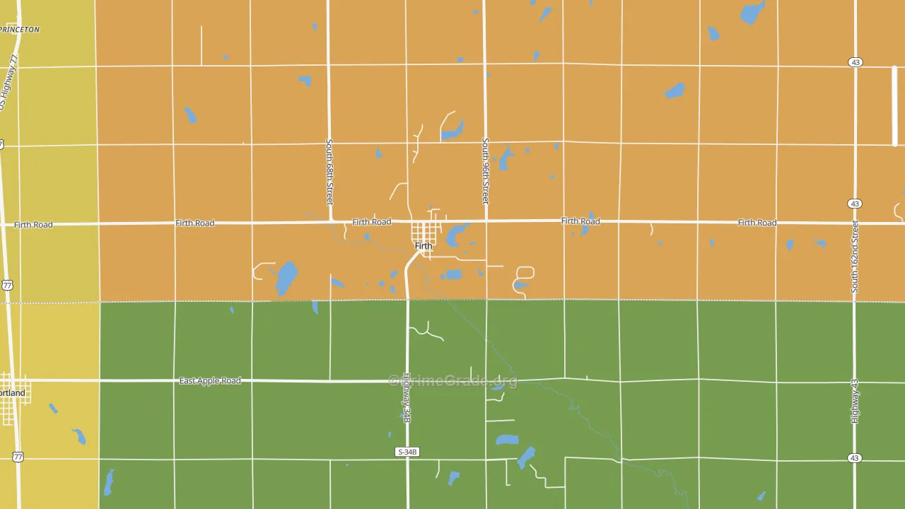 Firth, NE Map of Burglary Rates