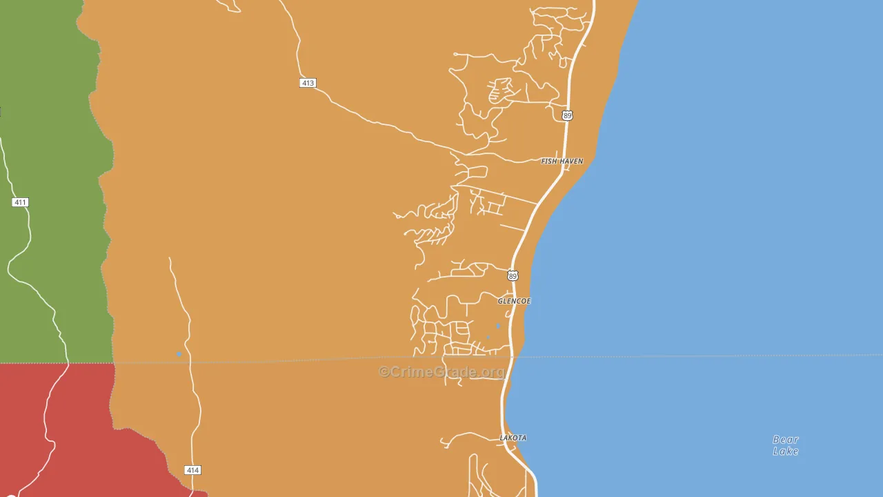 Fish Haven, ID Map of Burglary Rates