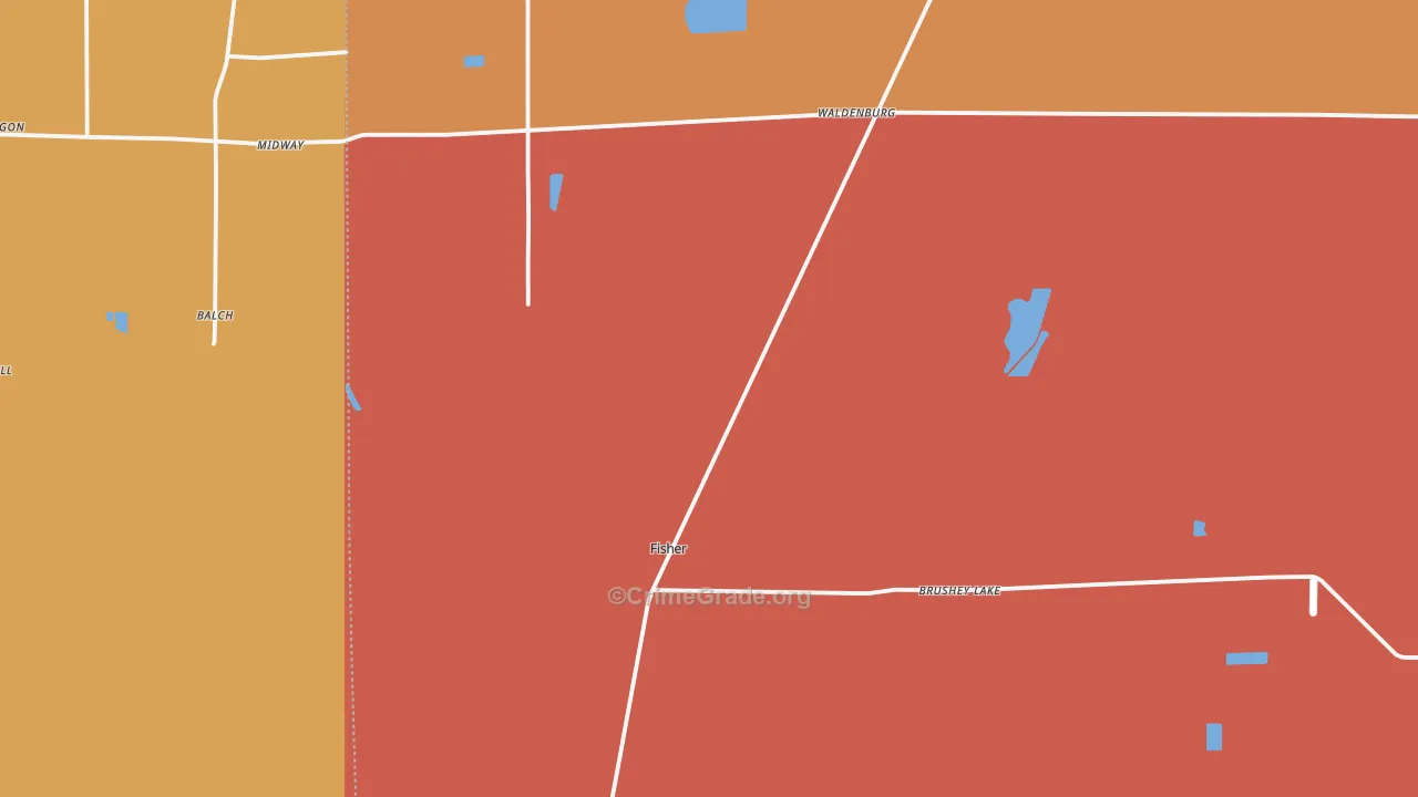 Fisher, AR Map of Burglary Rates