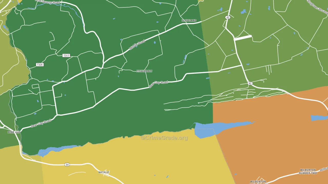 Fisherdale, PA Map of Burglary Rates