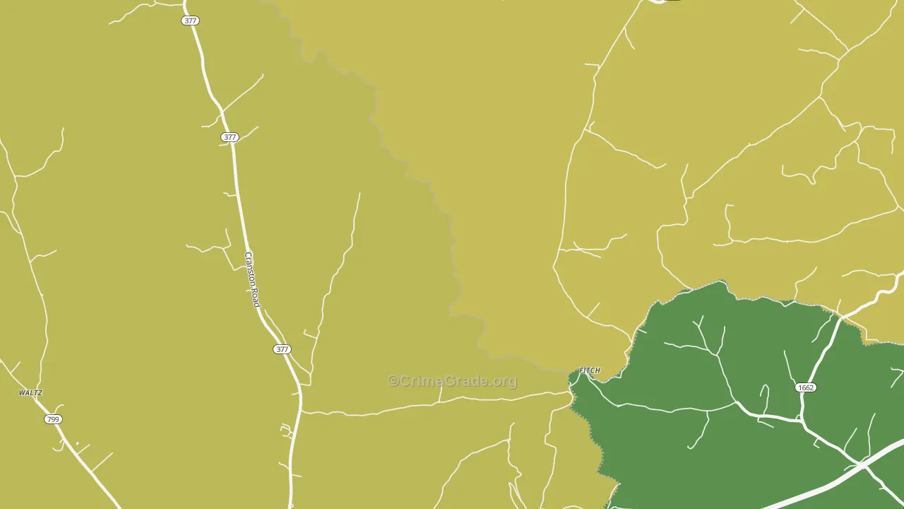 Fitch, KY Map of Burglary Rates