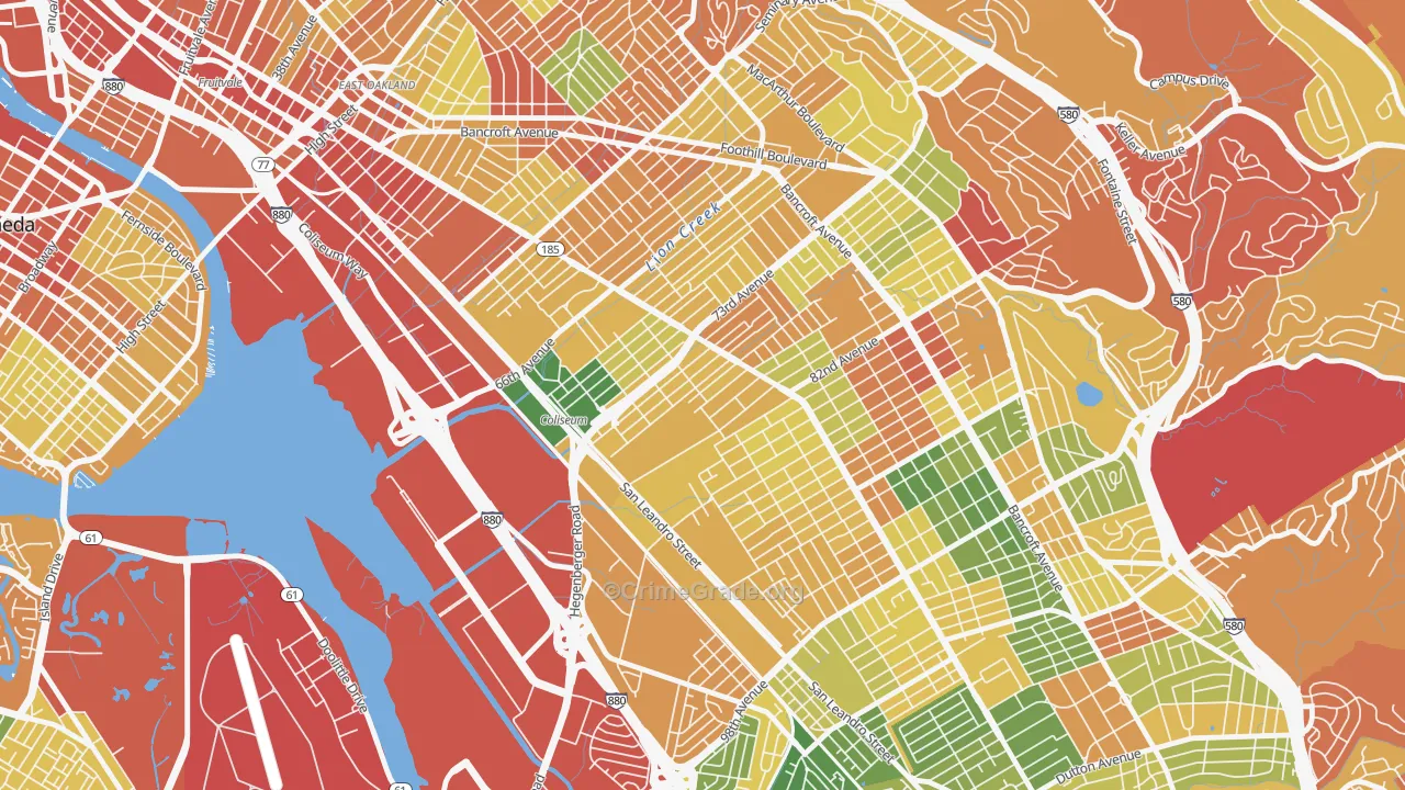 Fitchburg, Oakland, CA Map of Burglary Rates