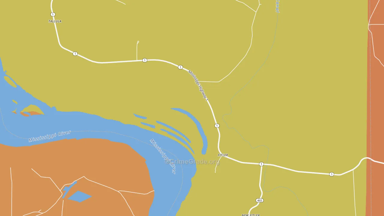 Fitler, MS Map of Burglary Rates