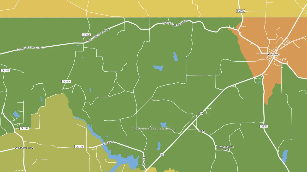 Fitze, TX Map of Burglary Rates