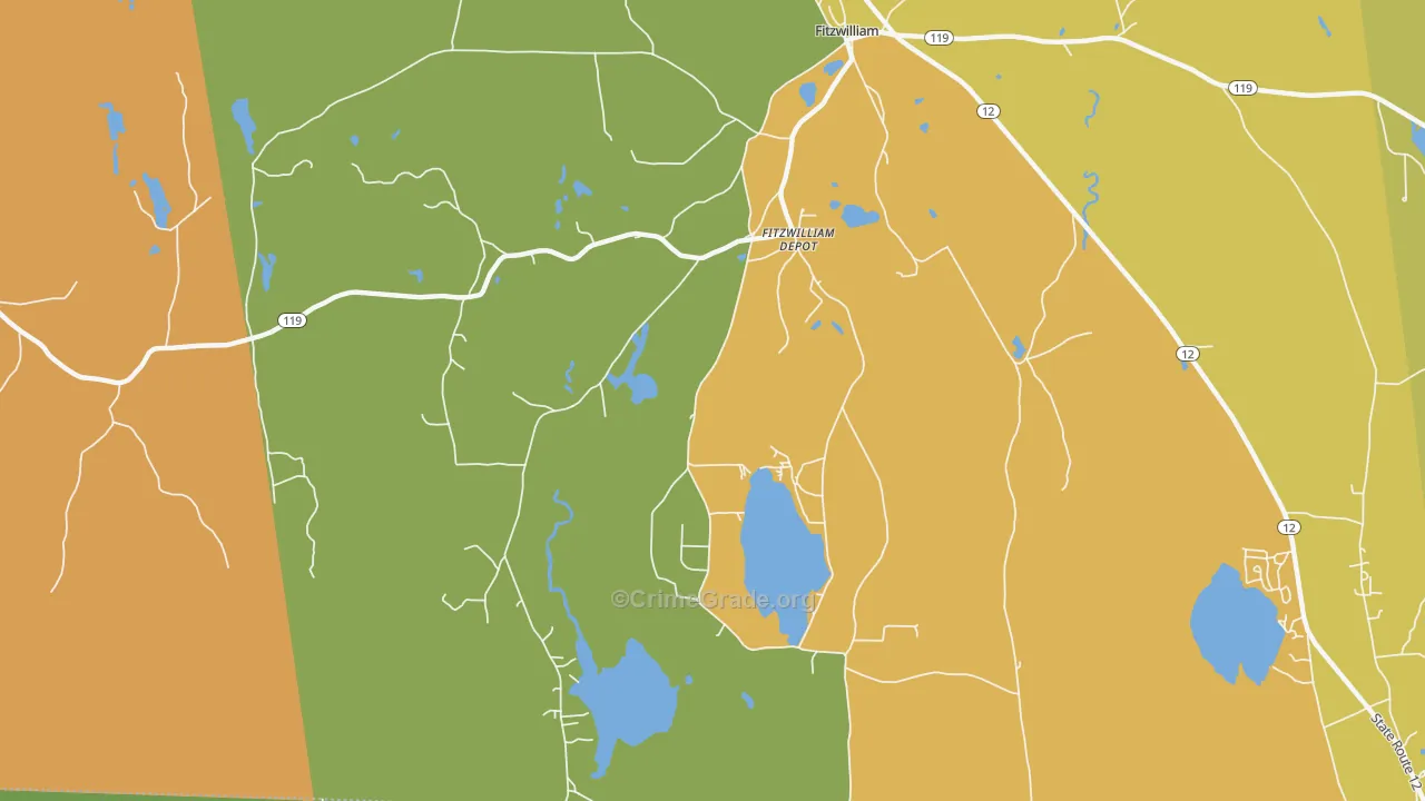 Fitzwilliam Depot, NH Map of Burglary Rates