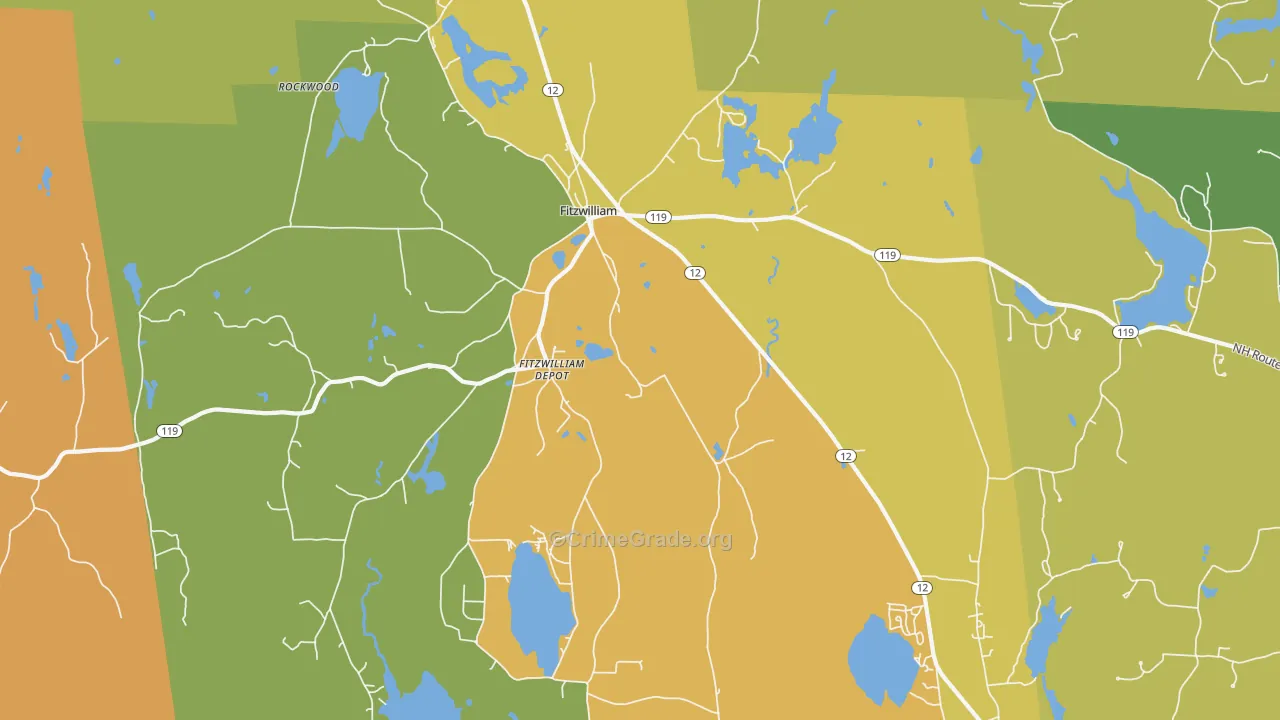 Fitzwilliam, NH Map of Burglary Rates