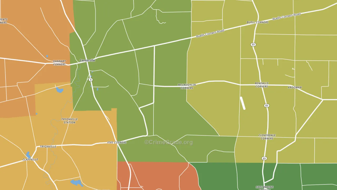 Five Corners, PA Map of Burglary Rates