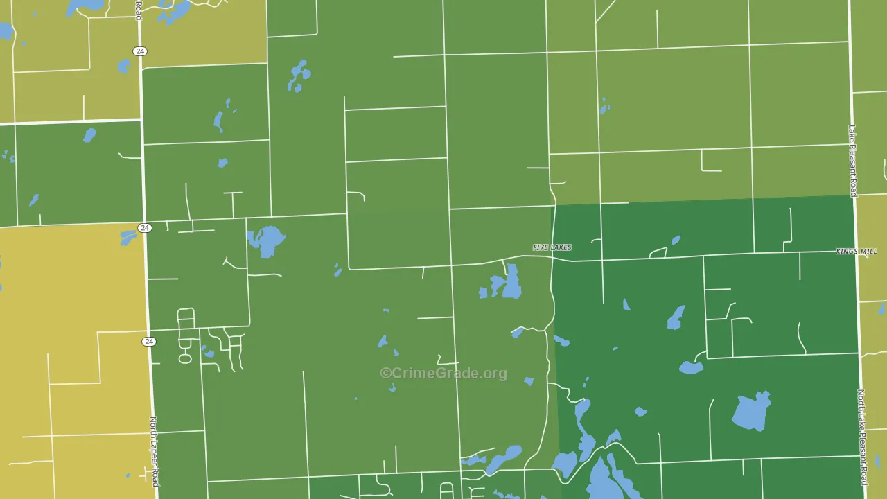 Five Lakes, MI Map of Burglary Rates
