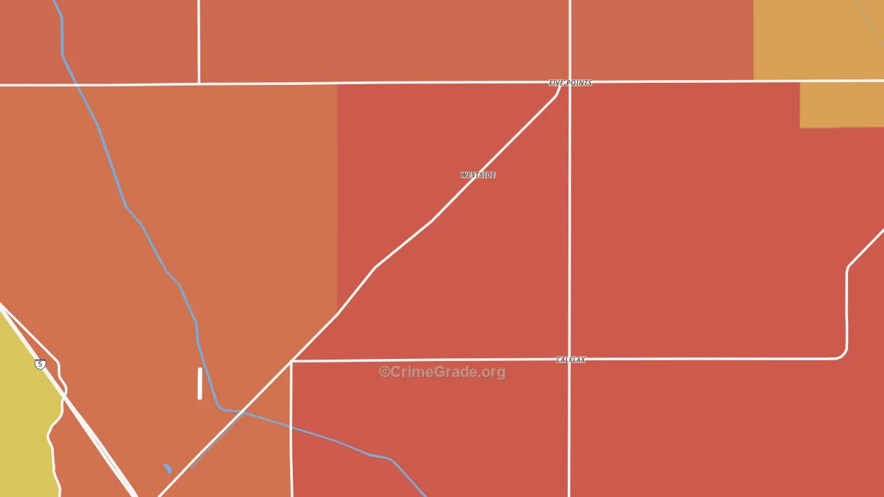 Five Points, CA Map of Burglary Rates