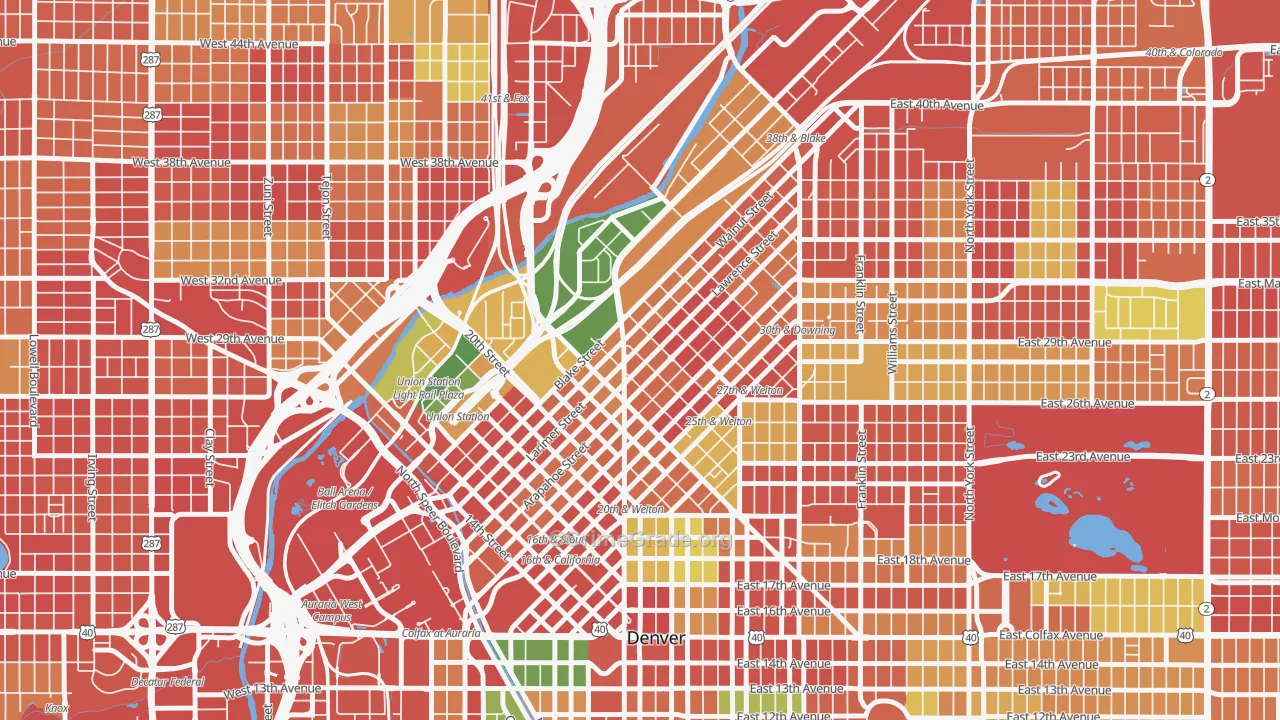 Five Points, Denver, CO Map of Burglary Rates