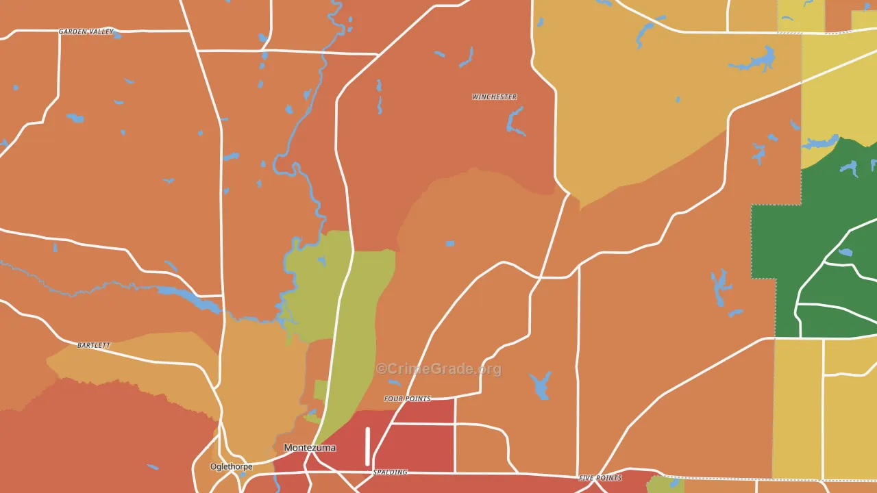 Five Points, GA Map of Burglary Rates