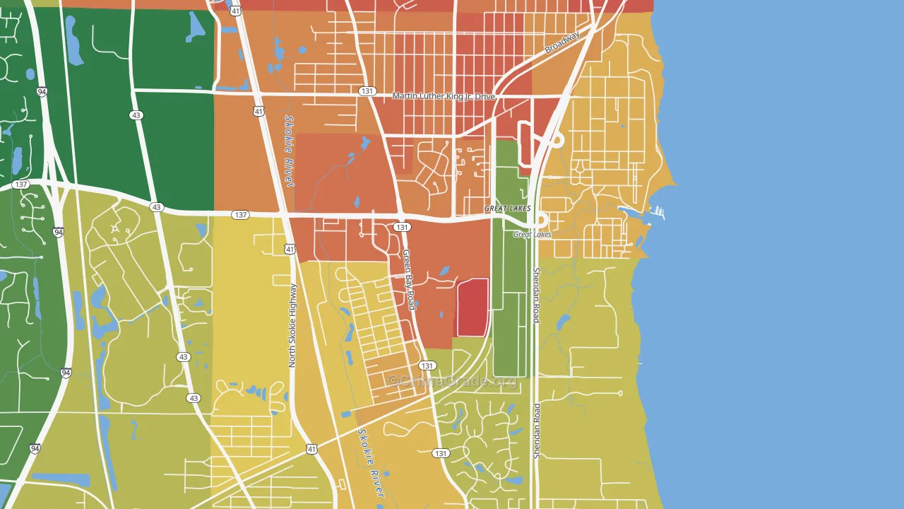 Five Points, Great Lakes, IL Map of Burglary Rates