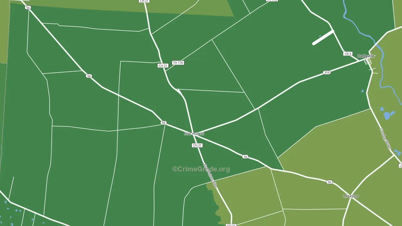 Five Points, OH Map of Burglary Rates