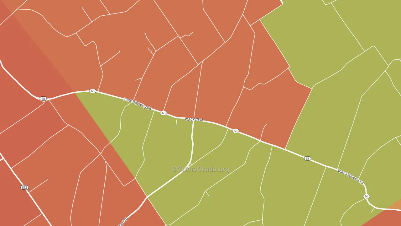 Flackville, NY Map of Burglary Rates