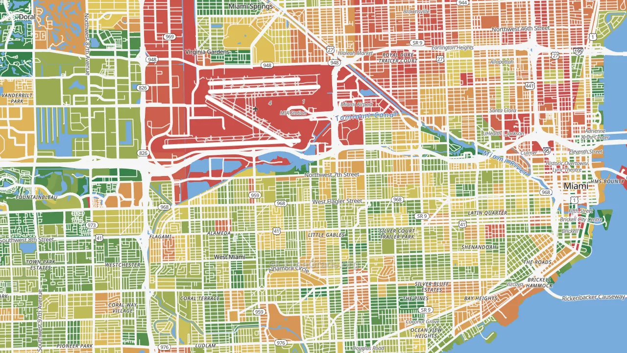 Flagami, Miami, FL Map of Burglary Rates